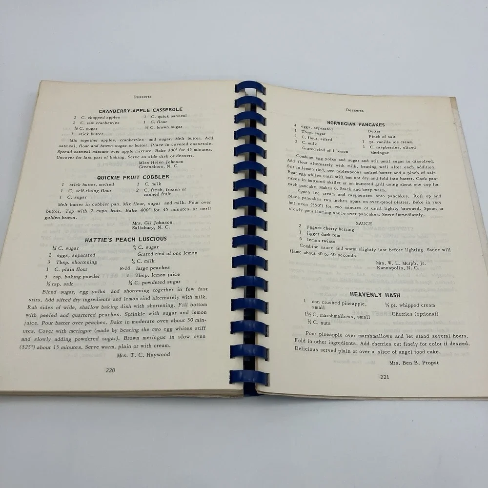 Vtg Junior Charity League Concord North Carolina Cookbook NC Southern Recipes
